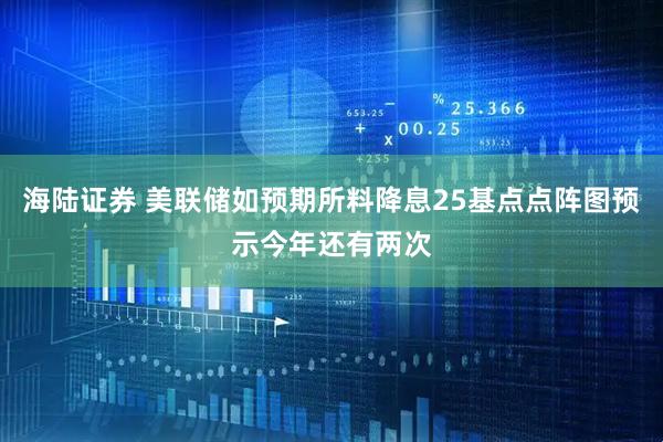 海陆证券 美联储如预期所料降息25基点点阵图预示今年还有两次