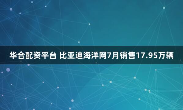 华合配资平台 比亚迪海洋网7月销售17.95万辆